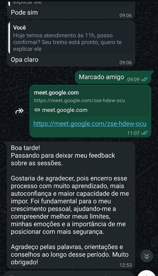 Depoimento de cliente do João