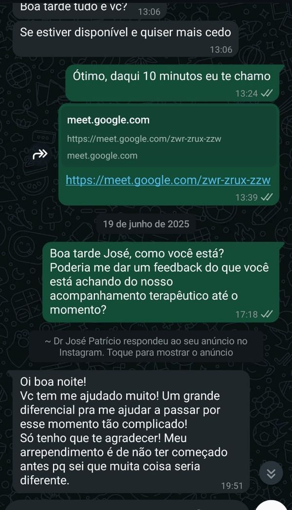 Depoimento de cliente do João